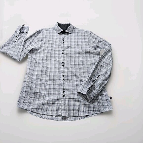 John Lennon Shirt Mens M Plaid Button Up LS Embroidery Hippie Boho Velvet Artsy - Picture 10 of 16